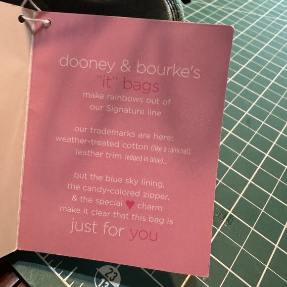 NWT Dooney & Bourke Mini East/West Slouch Handbag Black Multi-Logo Pattern Leath - Picture 11 of 12